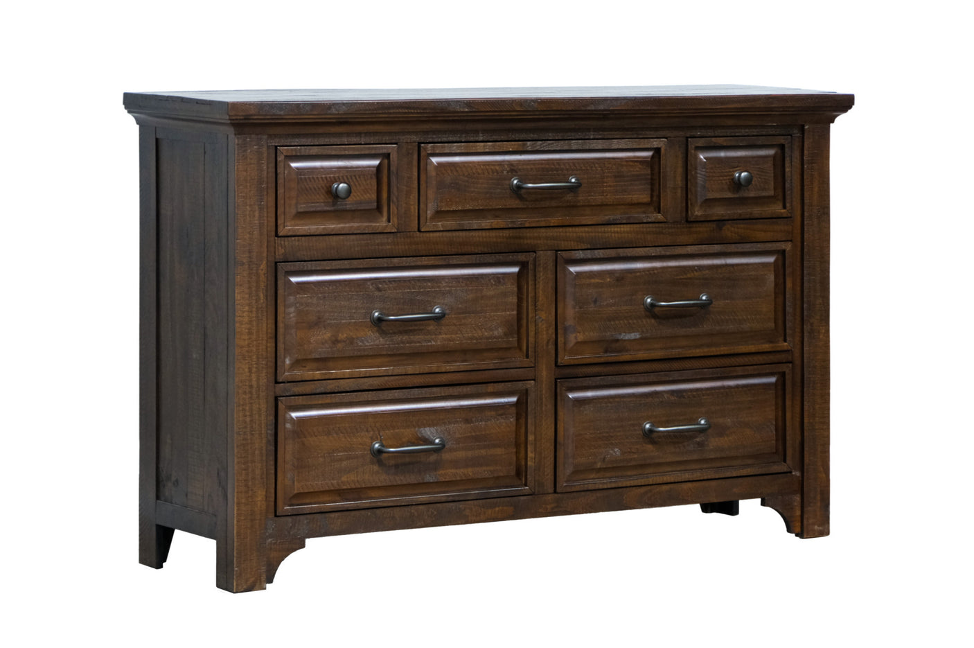Verna Dresser, 7-Drawers Storage in Walnut Brown