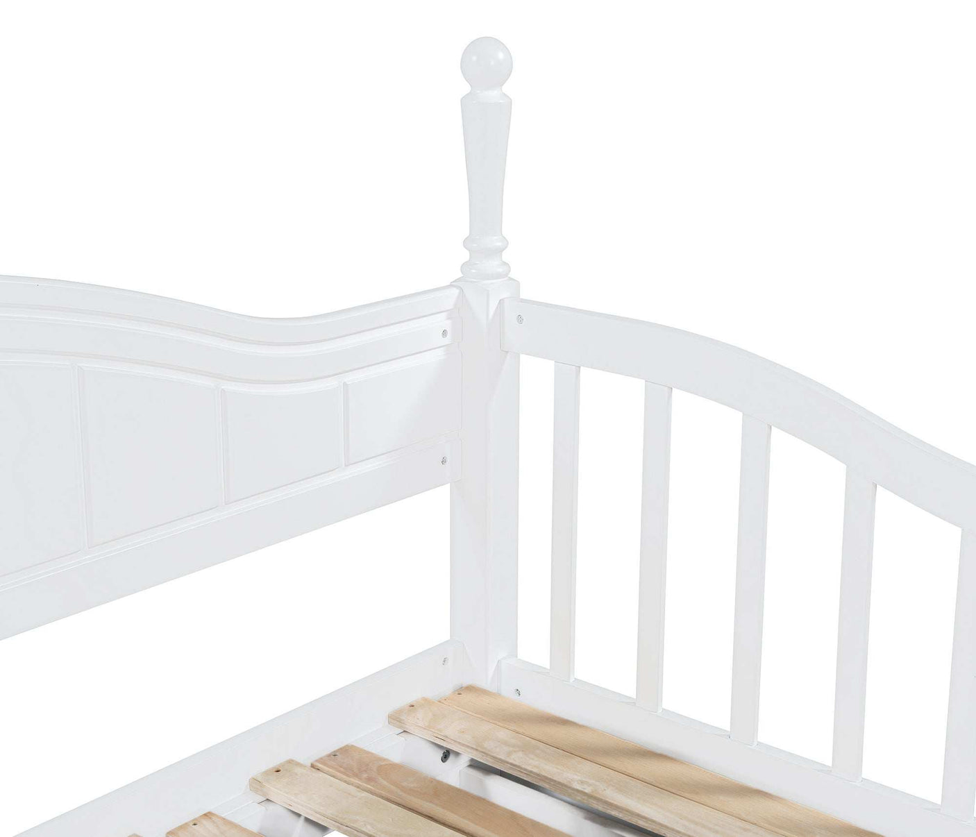 Twin Daybed, Extends to King Size, Trundle with Two Drawers, White