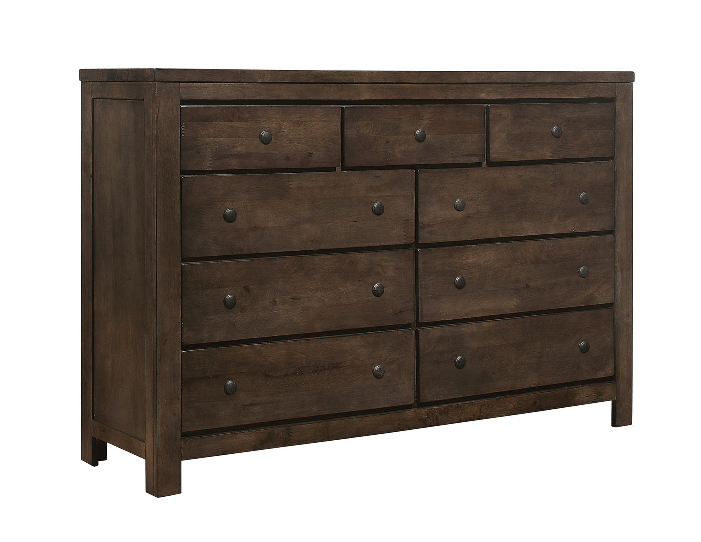 Britton Dresser, 9-Drawers Storage in Dark Brown