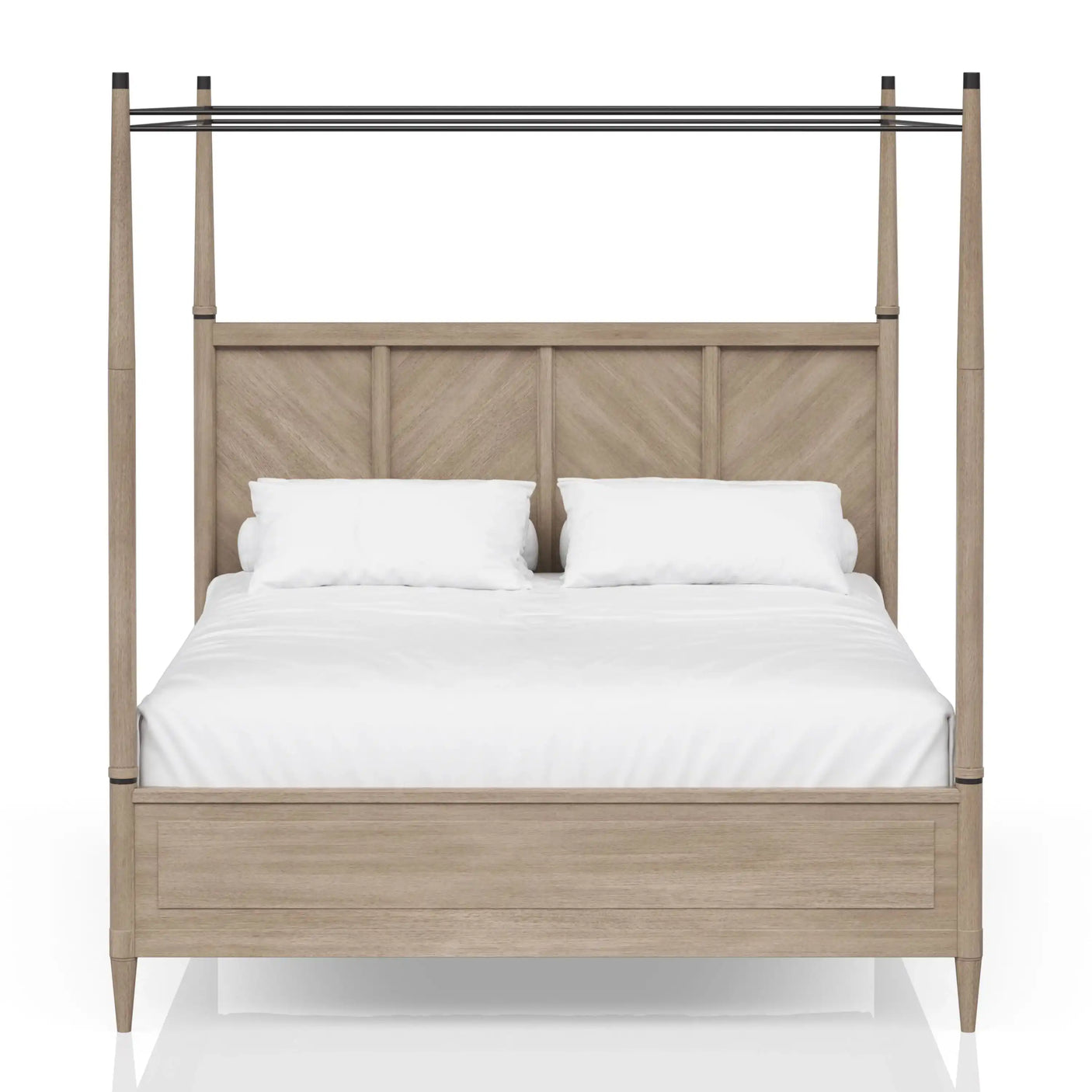 Queen Canopy Bed in Sand Finish