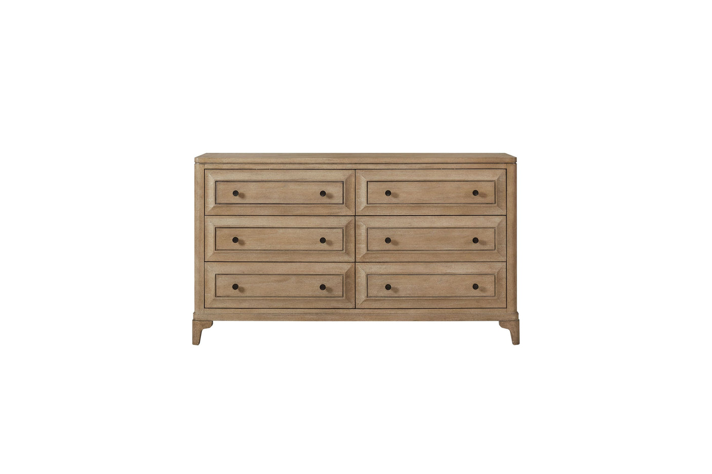 Modern 6 Drawer Dresser, Sand Finish