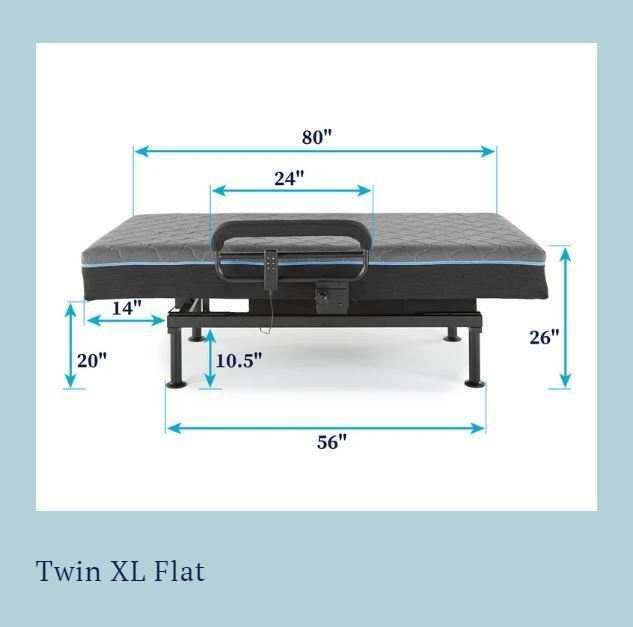 EZ Lift Adjustable Bed, Sleep-Sit-Stand with Wired Remote and Rails