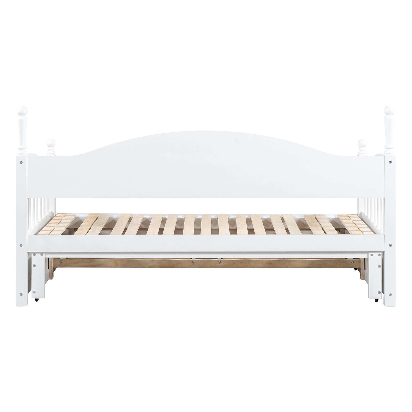Twin Daybed, Extends to King Size, Trundle with Two Drawers, White