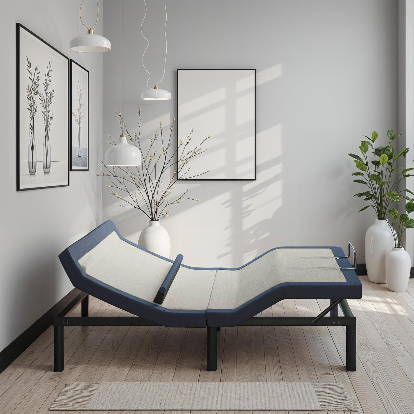 Adjustable Bed Base, Head/Foot Tilt, Lumbar Adjustment, Remote - Queen