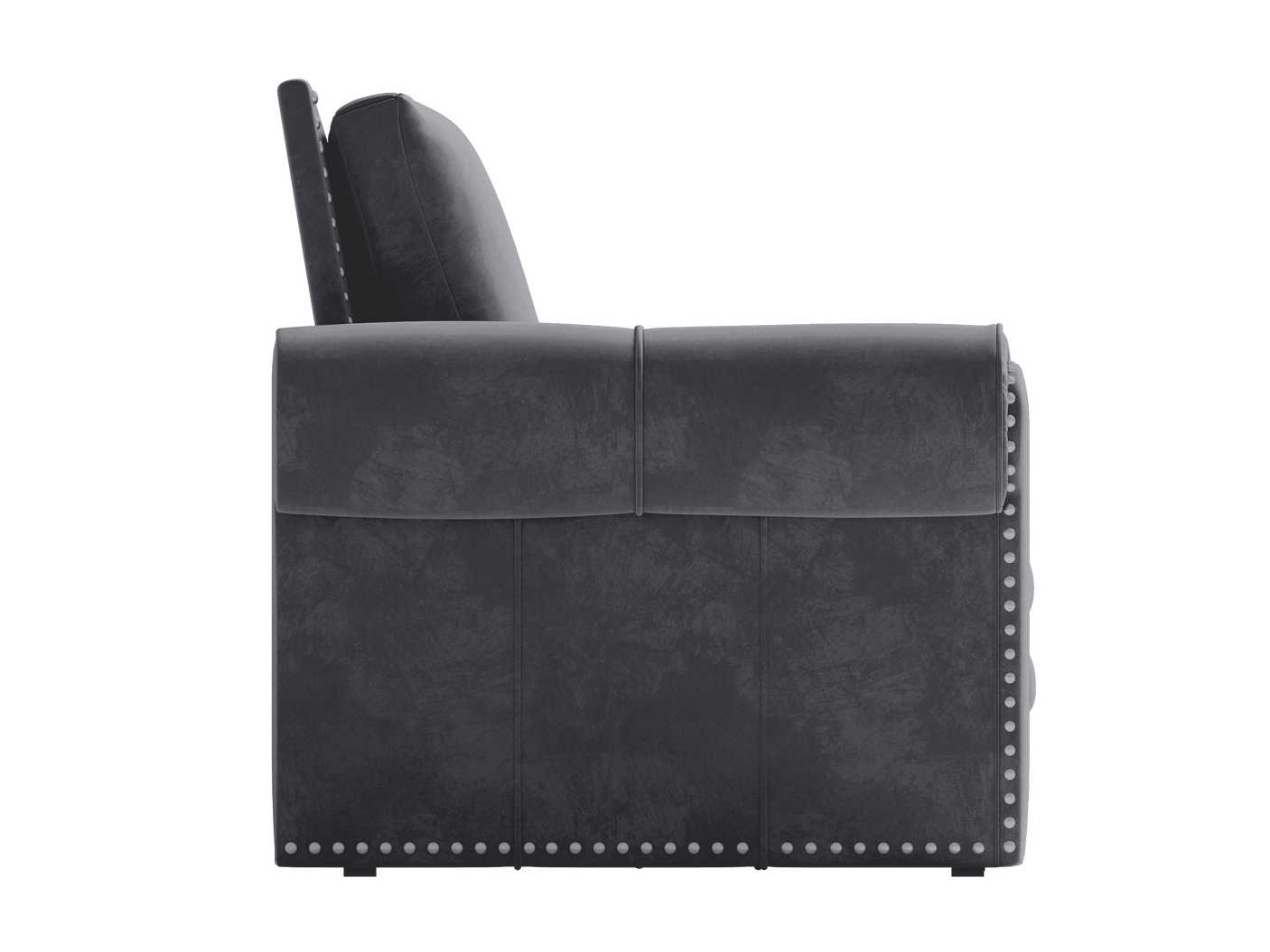 King Sleeper Sofa Bed 94", 3-in-1 Convertible in Velvet with Nailhead Trim