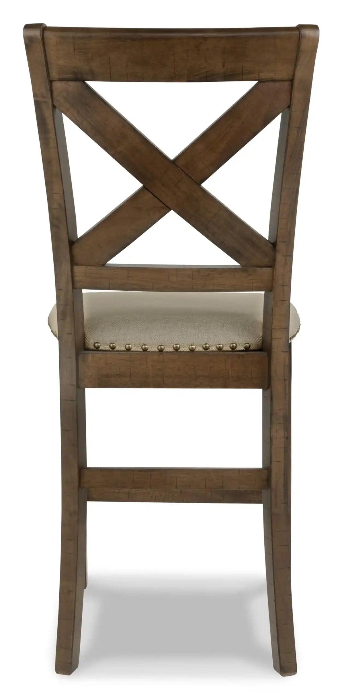 Signature Design by Ashley Moriville Rustic Farmhouse 24.5" Upholstered Barstool, 2 Count, Beige & Brown