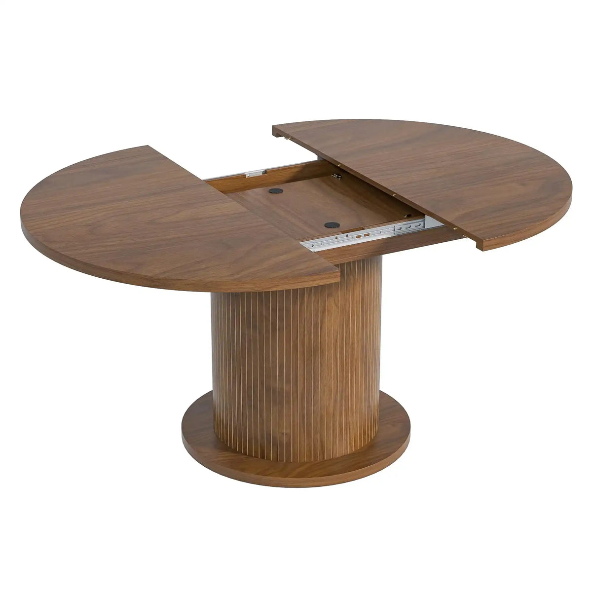 43.3 inch 59 inch Adjustable Size Round Dining Table for 4 6, Unique Design Modern Farmhouse Kitchen Table