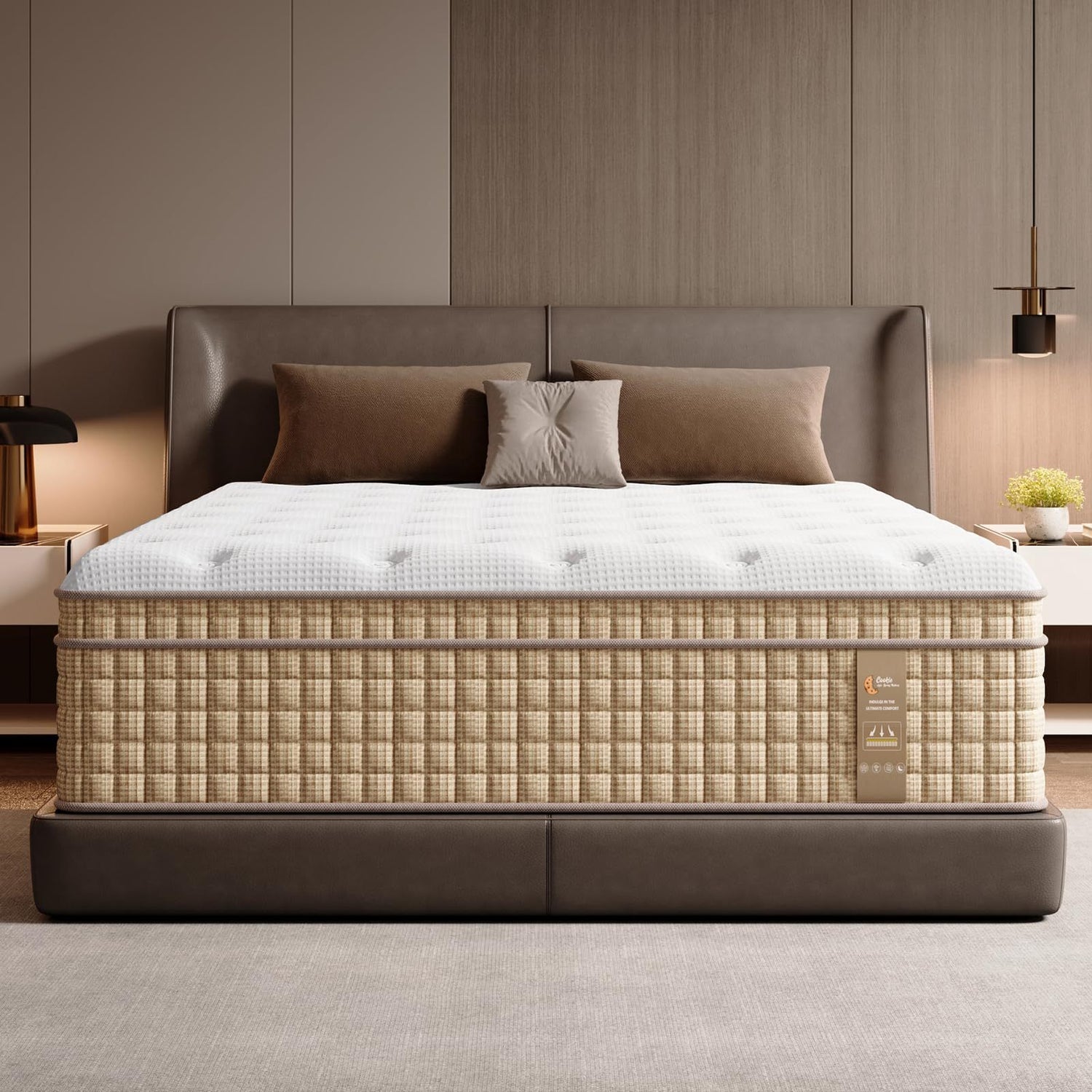 14" Hybrid Mattress, Bedstory Innerspring with Gel Memory Foam, CertiPUR, Medium