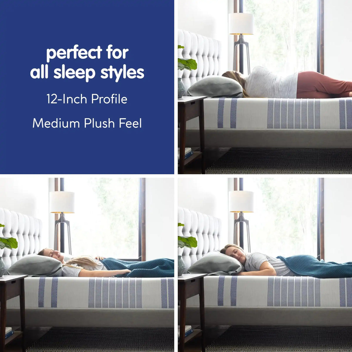 Vibe Gel Memory Foam Mattress, 12-Inch CertiPUR-US Certified Bed-in-a-Box, Full, White