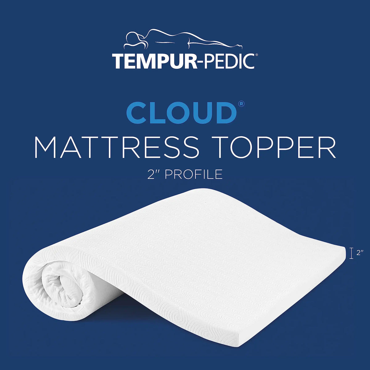 TEMPUR-Pedic Tempur-Cloud 2-Inch Mattress Topper, Queen,White