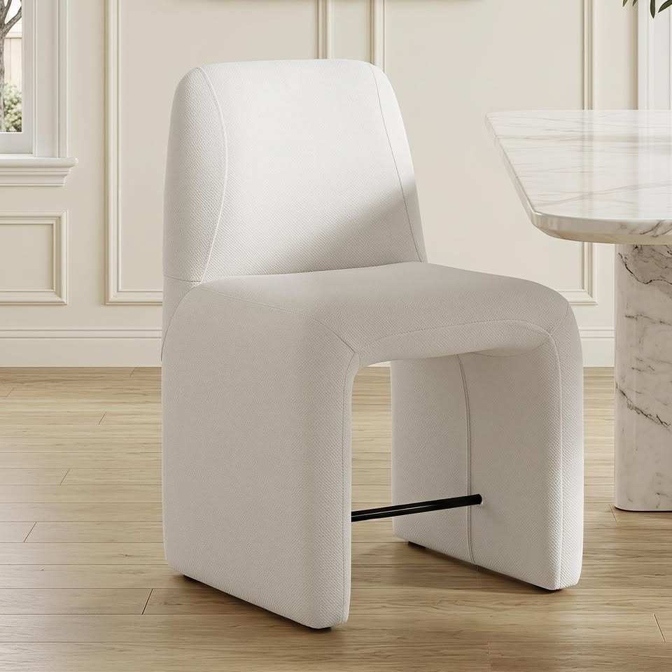 Hyfirm Upholstered Dining Chair — White, Fully Assembled, New