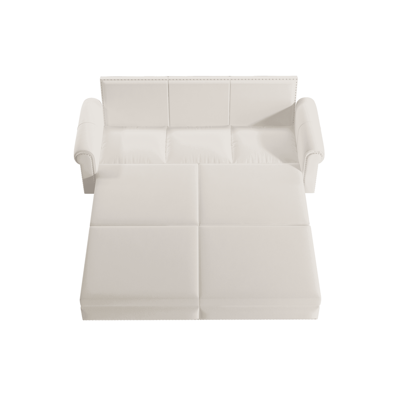 King Sleeper Sofa Bed 94", 3-in-1 Convertible in Velvet with Nailhead Trim