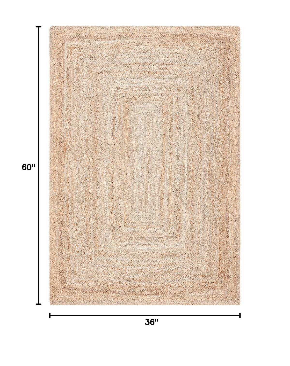 SAFAVIEH Area Rug 3x5- Cape Cod Collection - Natural Brown, Handmade Braided Flat Weave Jute (CAP252A)