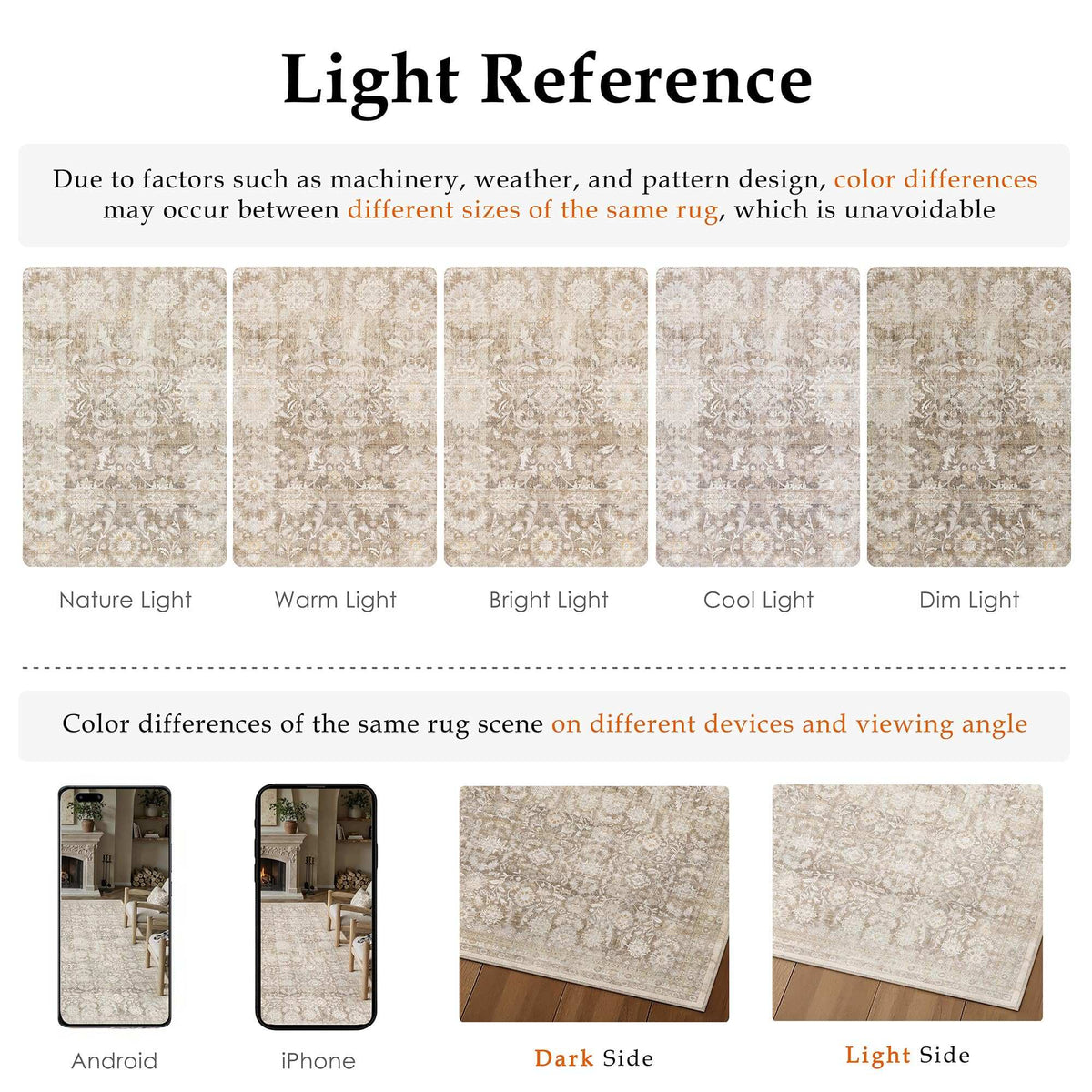 2-pack of WondRg 10x12 Beige Washable Area Rug Non Slip Neutral Distressed Carpet