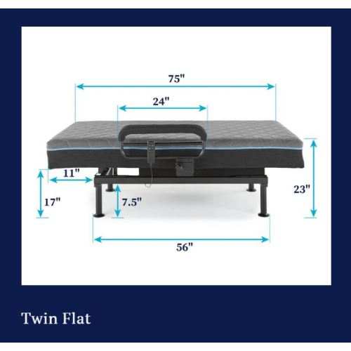 EZ Lift Adjustable Bed, Sleep-Sit-Stand with Wired Remote and Rails