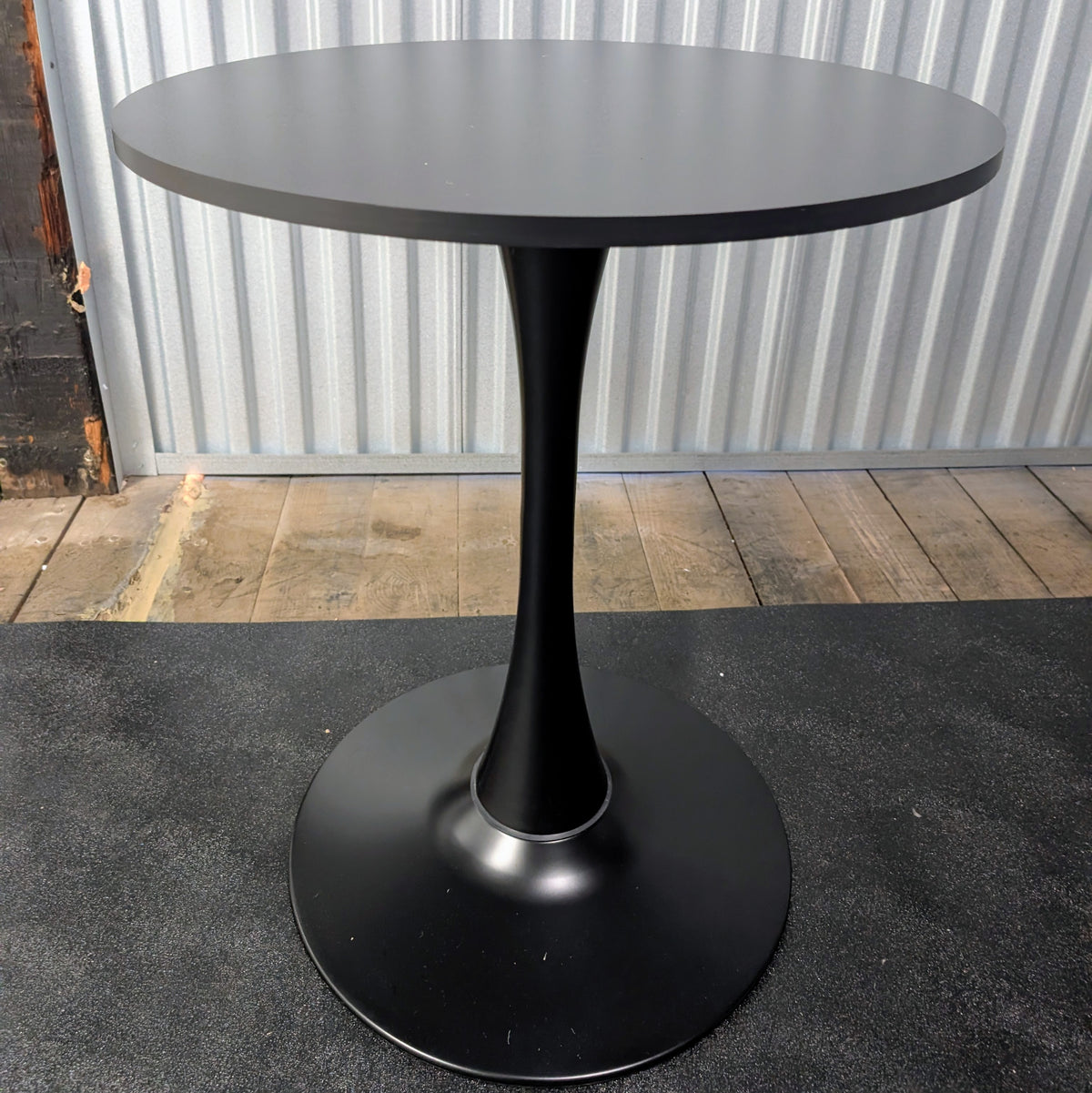 32" Black Round Pedestal Dining Table - NEW