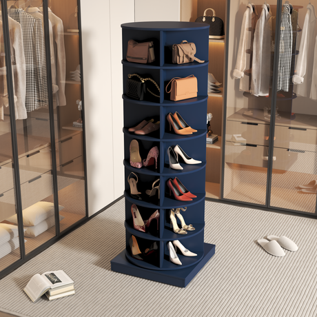 Rotating Shoe Cabinet, 7 Layers up to 28 Pairs of Shoes, Circular