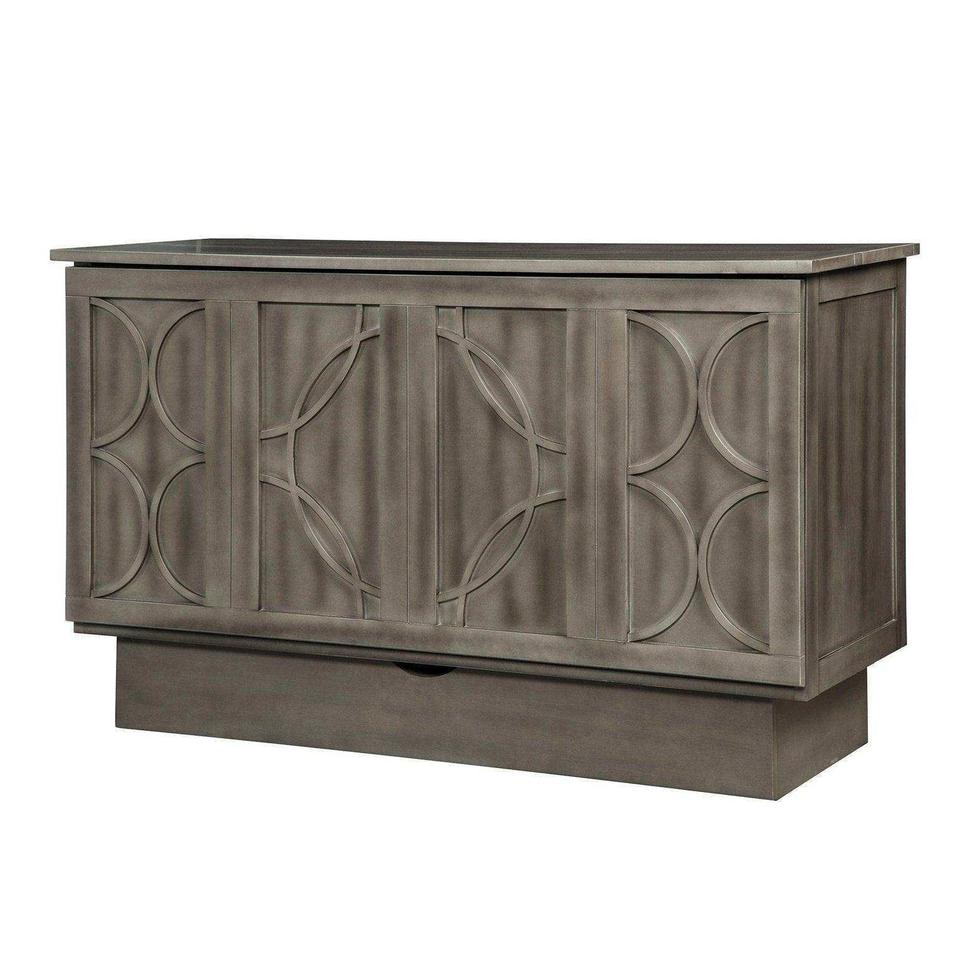 Arason Brussels queen cabinet bed in charcoal finish with geometric front design