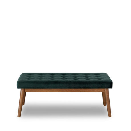 Modern Green Velvet Bench