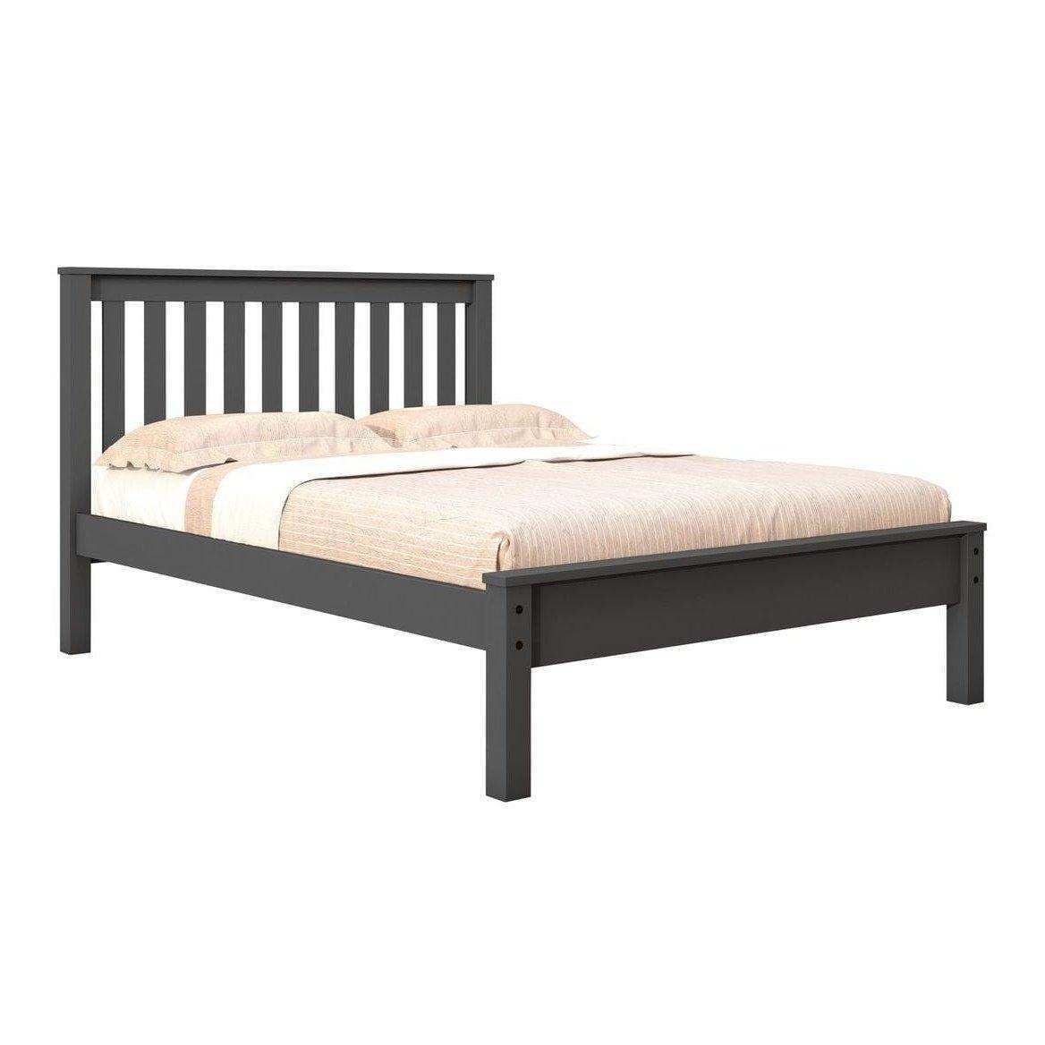 Contempo Mission full bed with black wood frame and slatted headboard