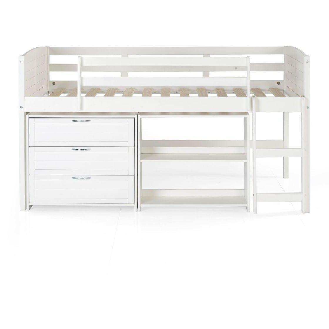 Donco  Twin Louver Low Loft Group C - White 790-TW-C - Bedroom Depot USA