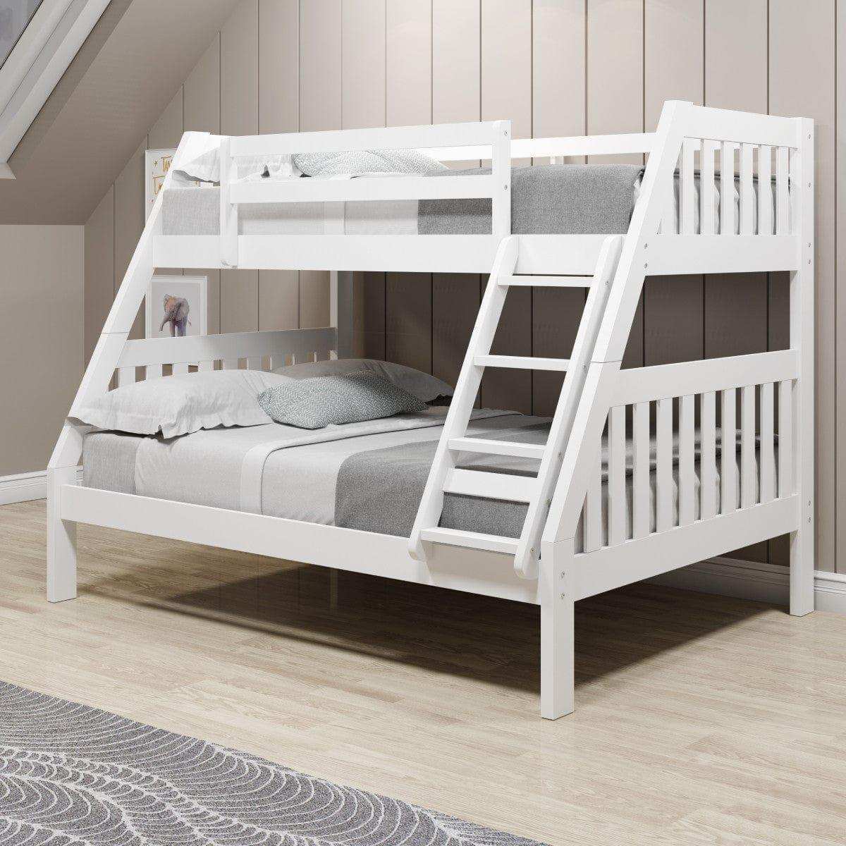 Donco Twin/Full Mission Bunk Bed White 1018-3TFW - Bedroom Depot USA