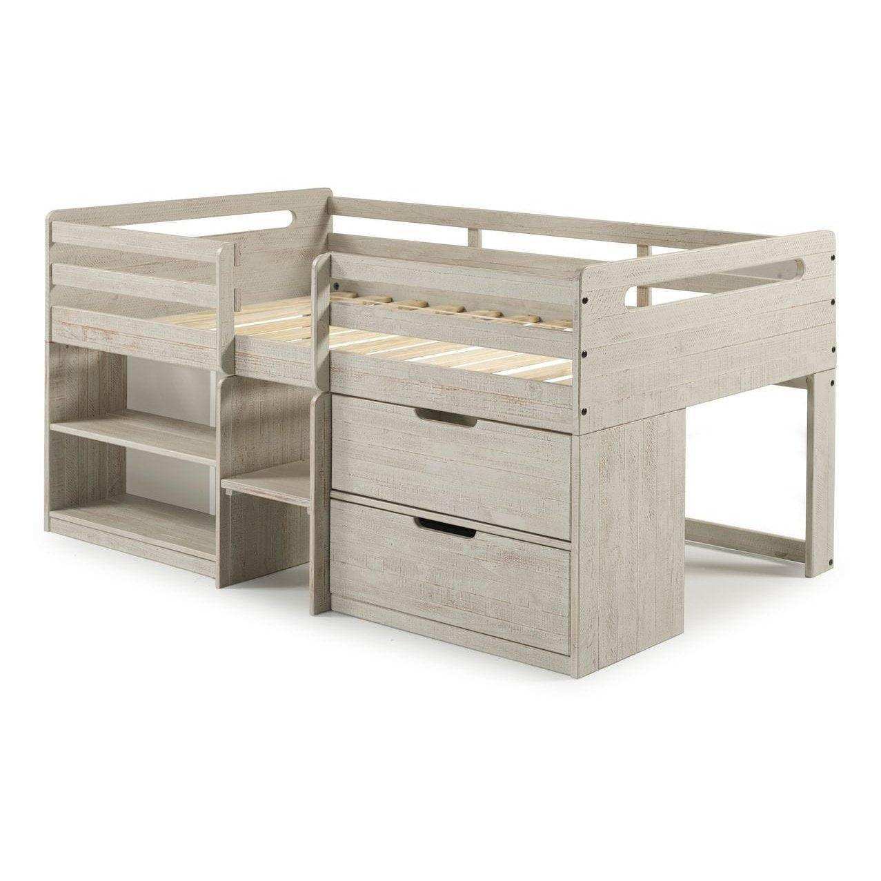 Donco Twin Low Loft Rustic Light Grey 2027-TLLG - Bedroom Depot USA