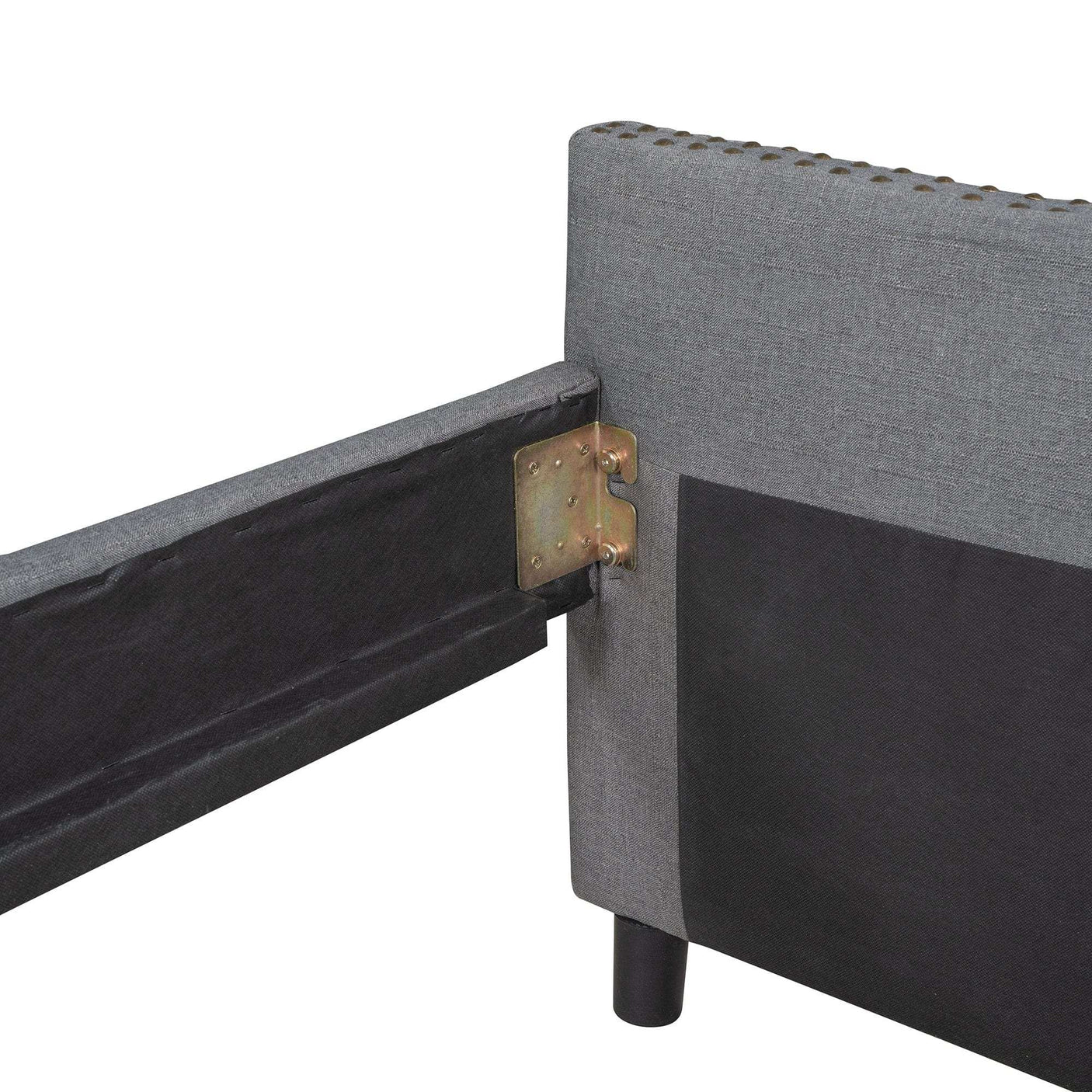 Full Daybed, Upholstered with Two Drawers, Gray