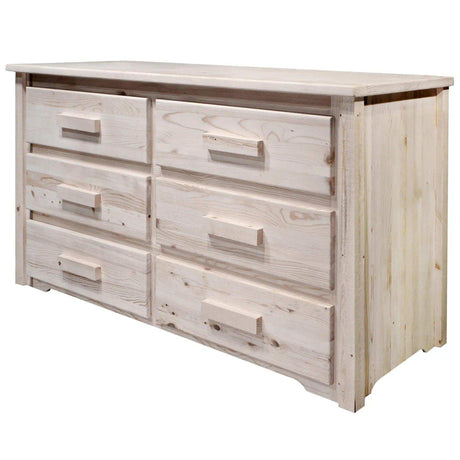 Homestead Collection 6 Drawer Dresser, Clear Lacquer Finish MWHC6DV - Bedroom Depot USA