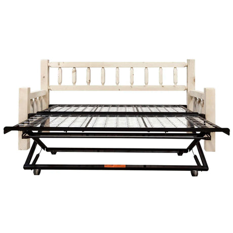Homestead Collection Day Bed w/ Pop Up Trundle Bed, Clear Lacquer Finish MWHCDBTV - Bedroom Depot USA