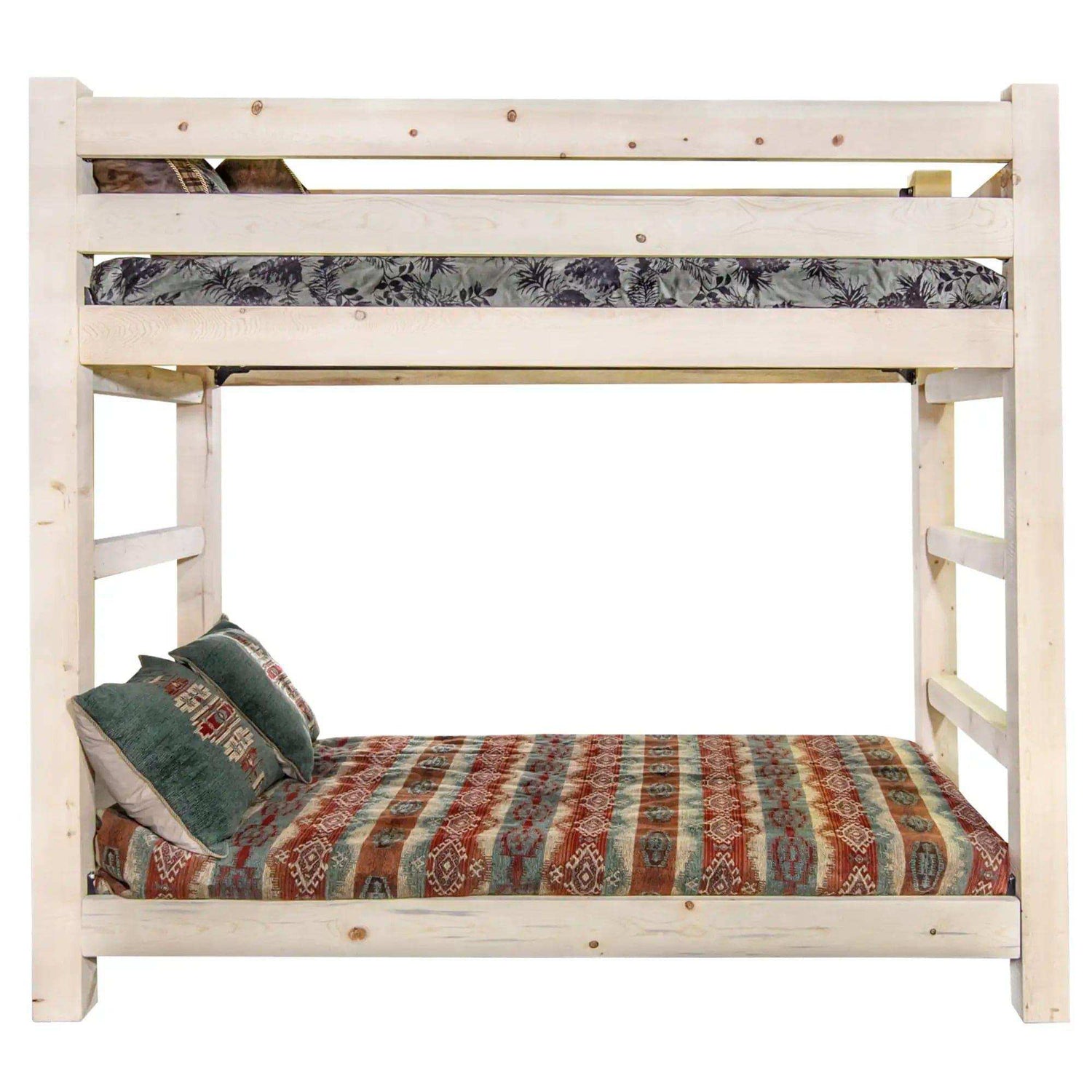 Homestead Collection Twin over Twin Bunk Bed, Clear Lacquer Finish MWHCBBNV - Bedroom Depot USA