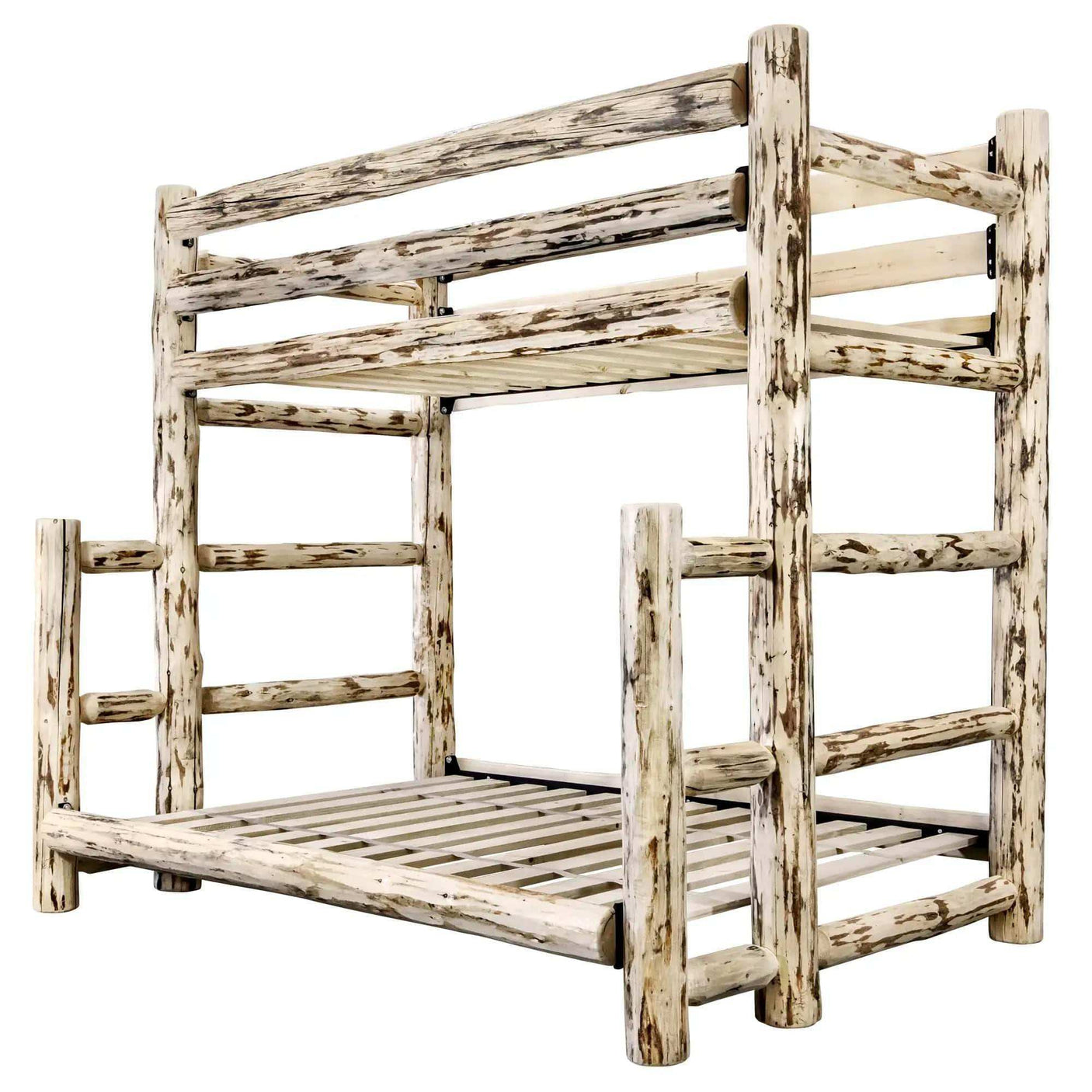 Montana Collection twin over full bunk bed in rustic clear lacquered wood finish