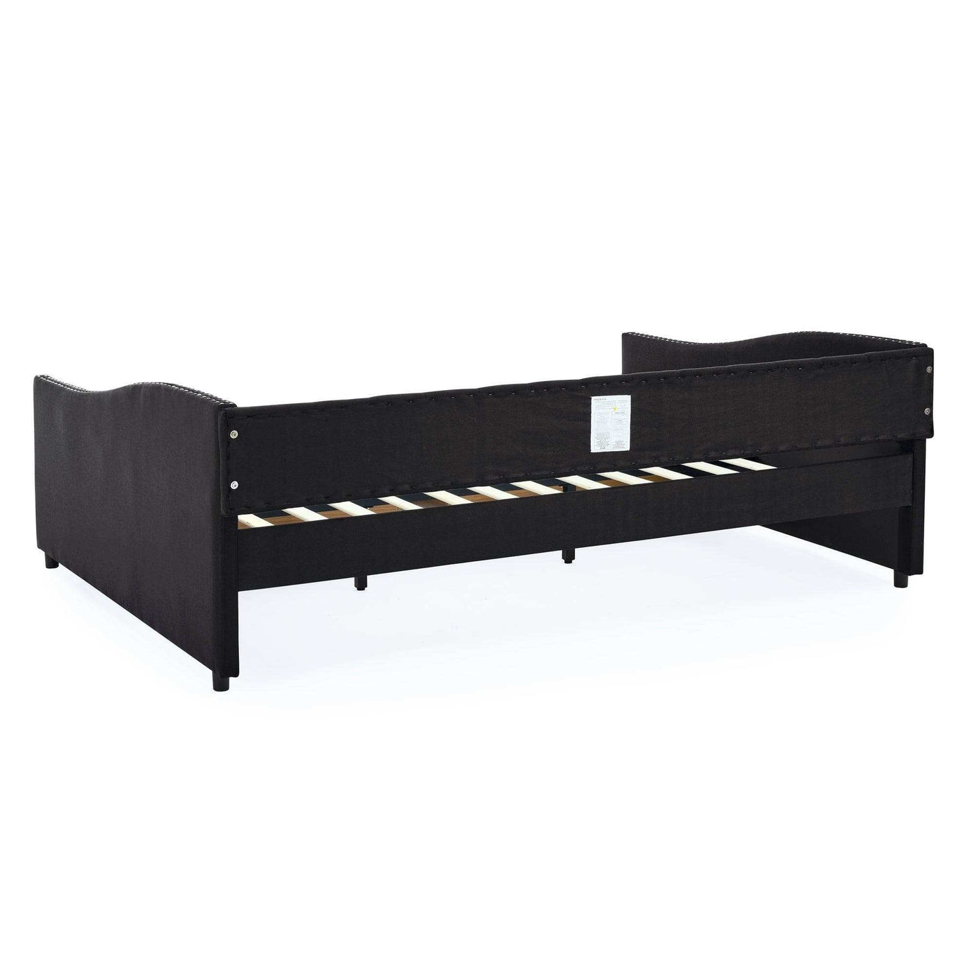 Queen Daybed | Tufted Copper Nailhead & Underbed Drawers | Black