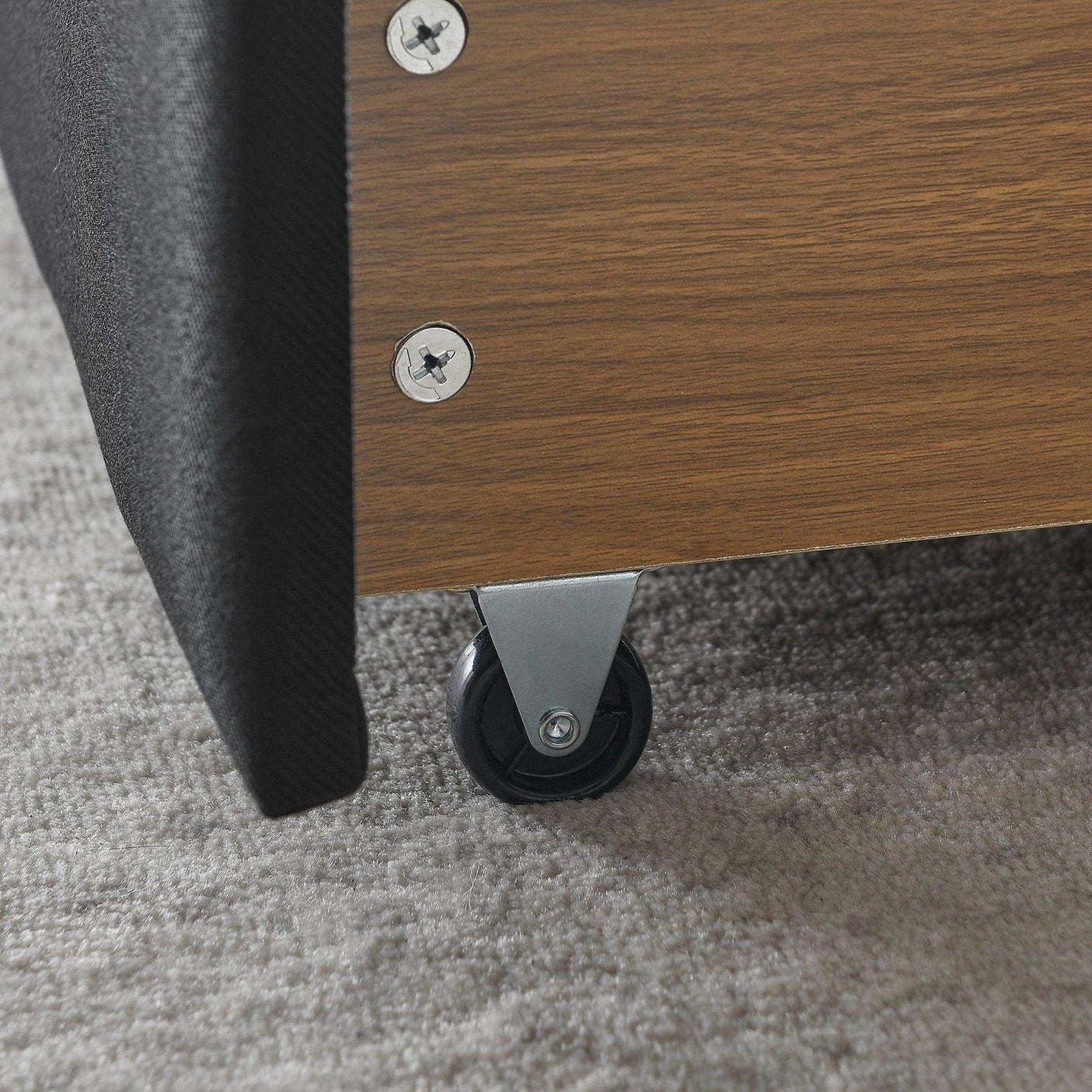 Queen Daybed | Tufted Copper Nailhead & Underbed Drawers | Black