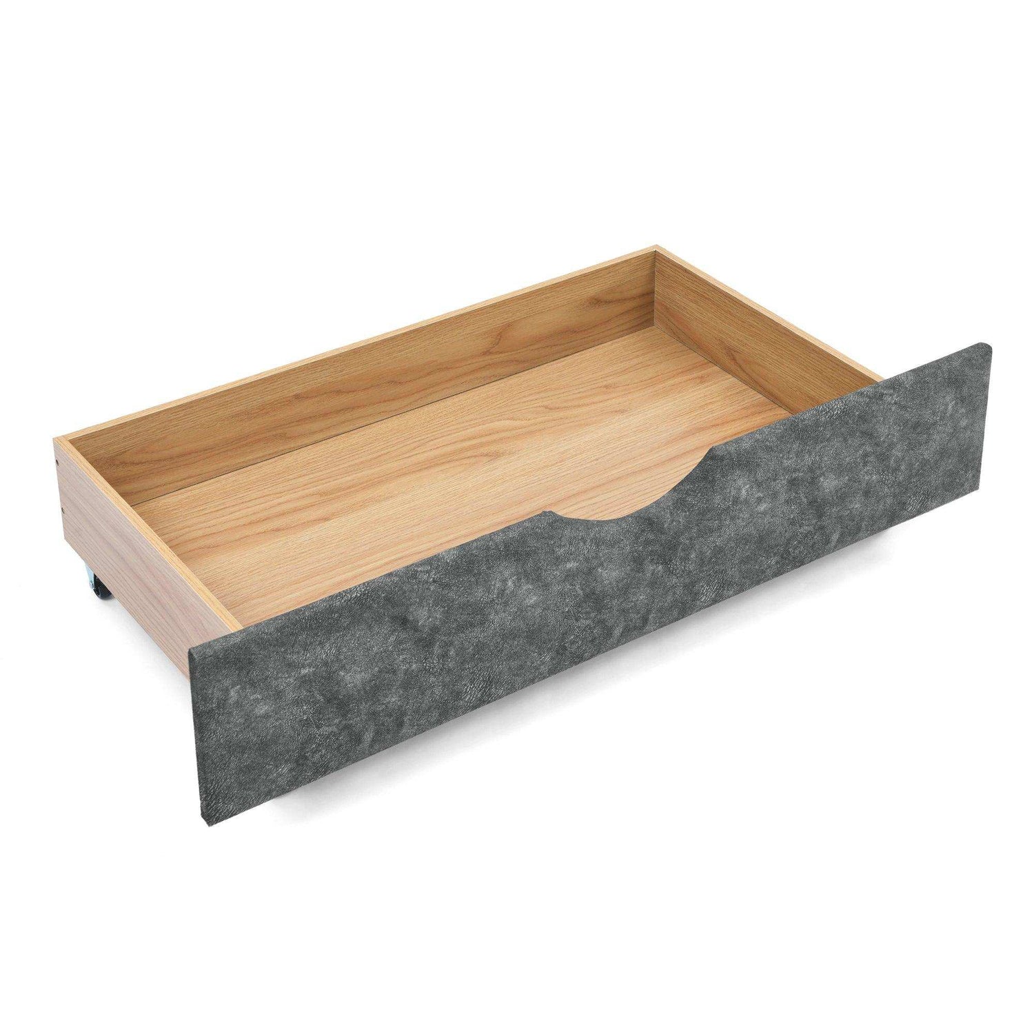 Queen Daybed, Tufted Copper Nailhead & Underbed Drawers, Grey