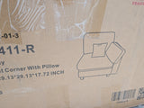 Dark Gray Corduroy Modular Sofa — 4-piece modular sofa, alternate view
