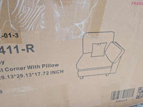 Dark Gray Corduroy Modular Sofa — 4-piece modular sofa, alternate view