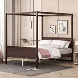 Queen Canopy Bed Frame — Espresso, Headboard & Footboard, New in Box