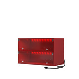 Glass Door Shoe Box, Shelf Storage Display, LED Lights, Red