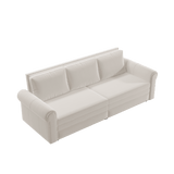 King Sleeper Sofa Bed 94", 3-in-1 Convertible in Velvet with Nailhead Trim