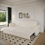 King Sleeper Sofa Bed 94", 3-in-1 Convertible in Velvet with Nailhead Trim