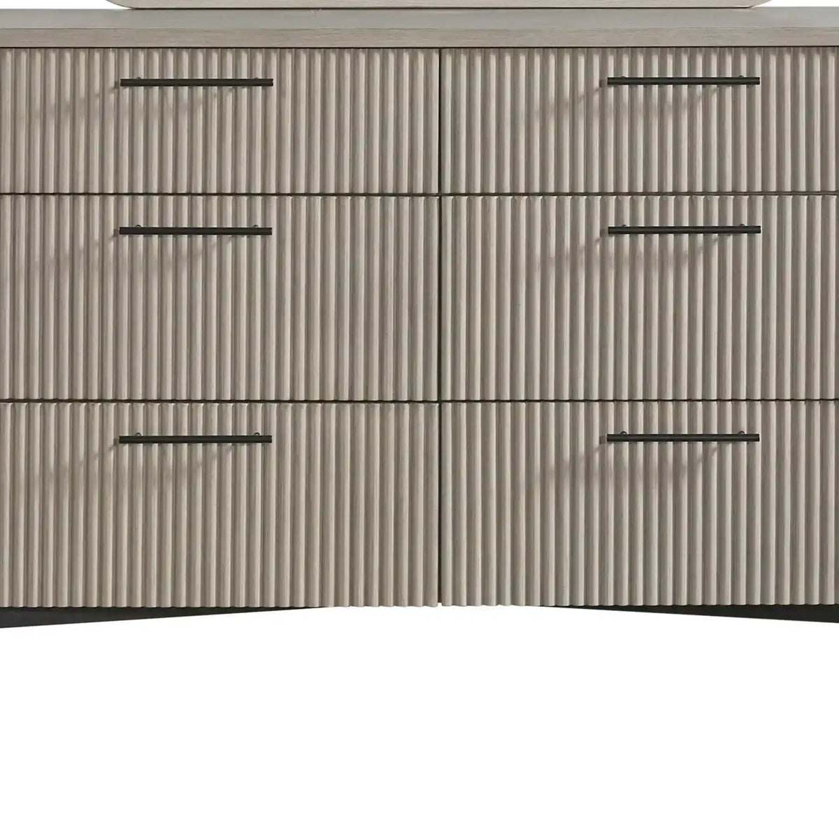 6 Drawer Dresser, Reeded Fronts, Felt Lined Drawers, Metal Base ...