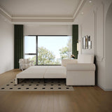 King Sleeper Sofa Bed 94", 3-in-1 Convertible in Velvet with Nailhead Trim