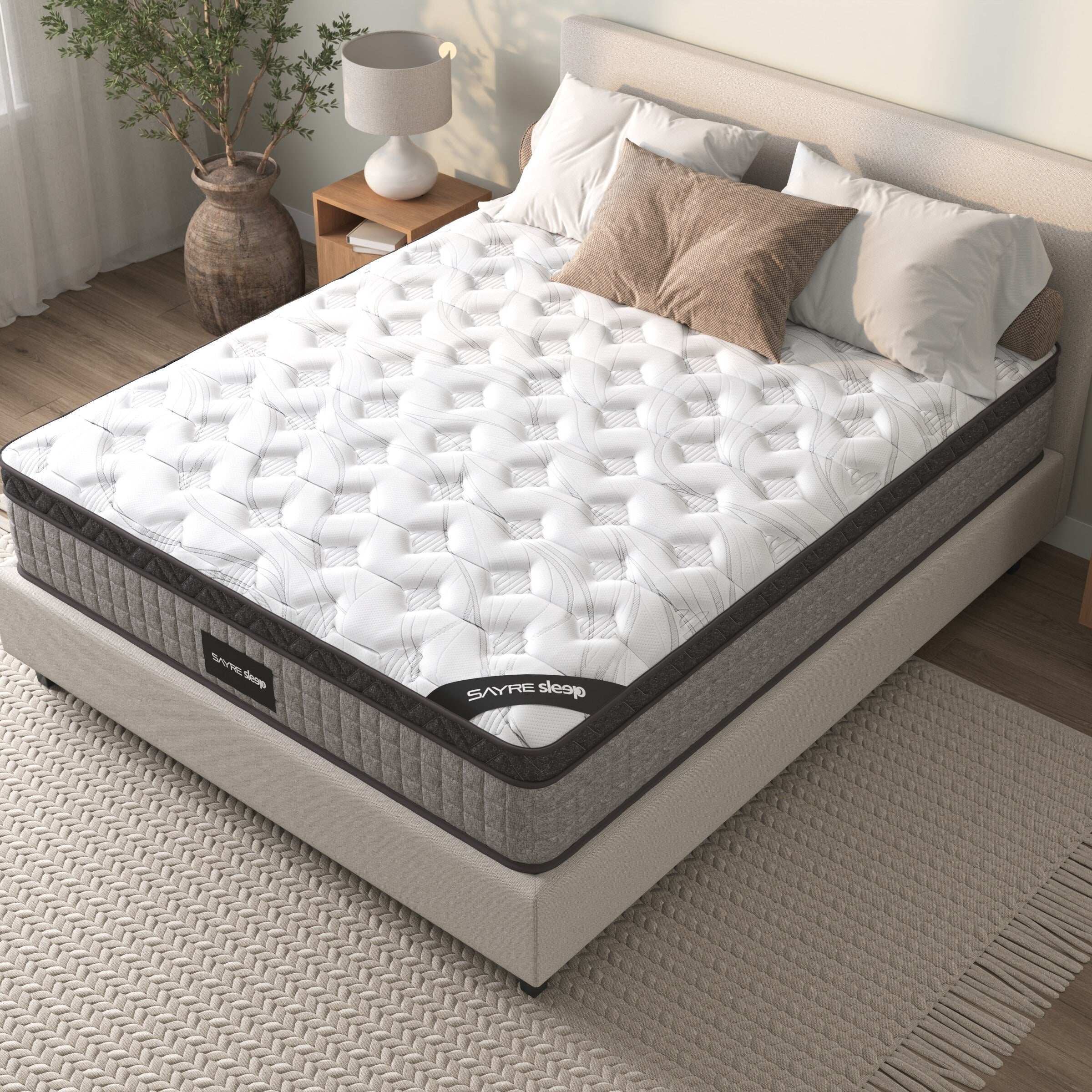 Queen Mattress 12 Diamond Hybrid Innerspring Cool Gel Foam Medium Bedroom Depot USA