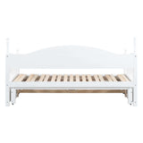 Twin Daybed, Extends to King Size, Trundle with Two Drawers, White