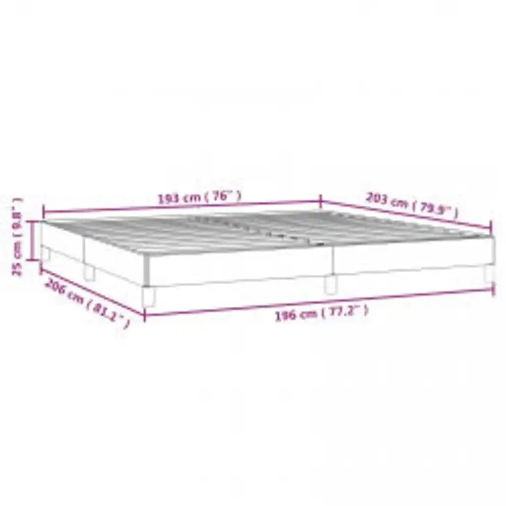 Bed Frame Without Mattress Dark Gray 76"x79.9" King Fabric
