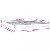 Bed Frame Without Mattress Dark Gray 76"x79.9" King Fabric