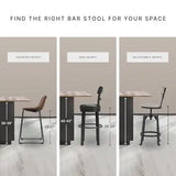 Signature Design by Ashley Moriville Rustic Farmhouse 24.5" Upholstered Barstool, 2 Count, Beige & Brown