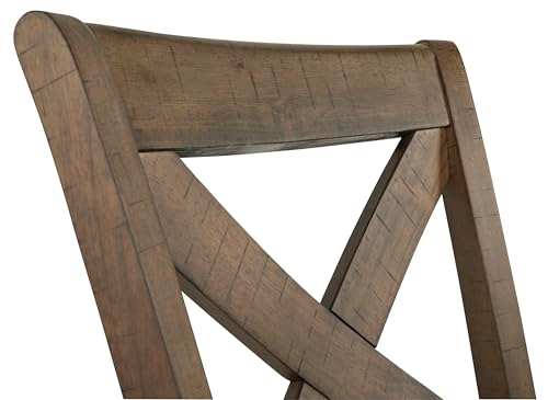 Signature Design by Ashley Moriville Rustic Farmhouse 24.5" Upholstered Barstool, 2 Count, Beige & Brown