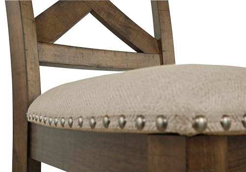 Signature Design by Ashley Moriville Rustic Farmhouse 24.5" Upholstered Barstool, 2 Count, Beige & Brown